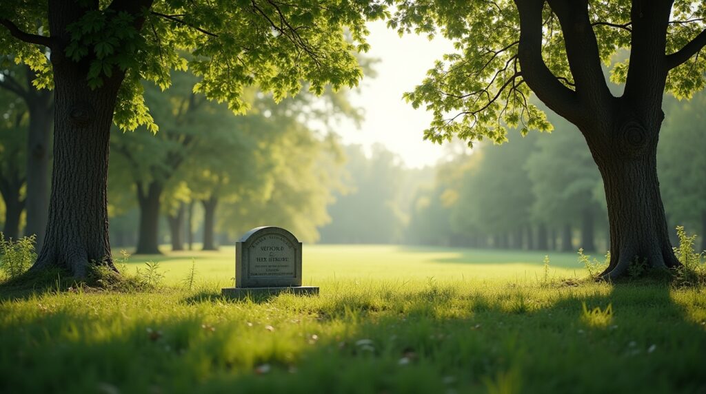 Peaceful natural setting symbolizing cremation’s environmental benefit of saving land