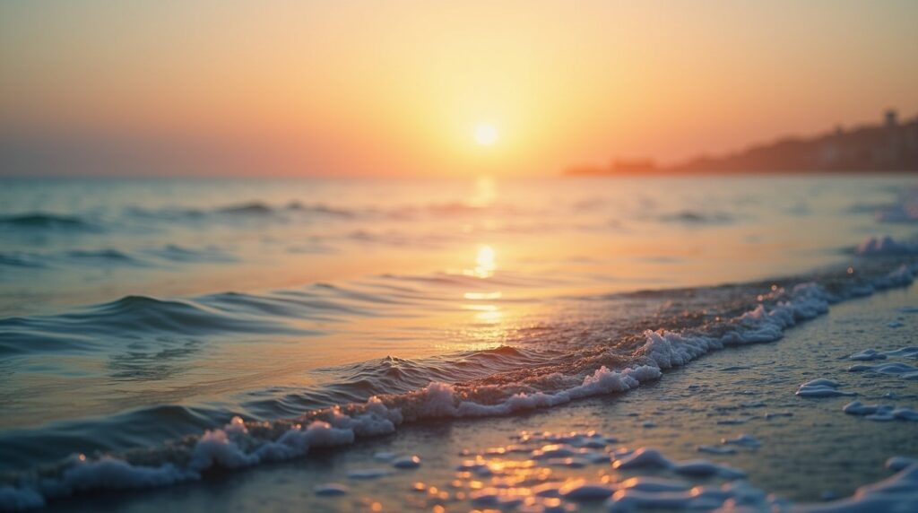 Peaceful sunrise over calm ocean waters symbolizing serenity and remembrance for sea burials