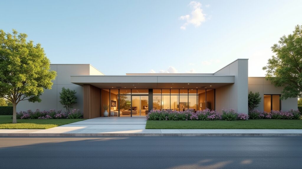 Modern crematory facility representing professionalism and trust in cremation services