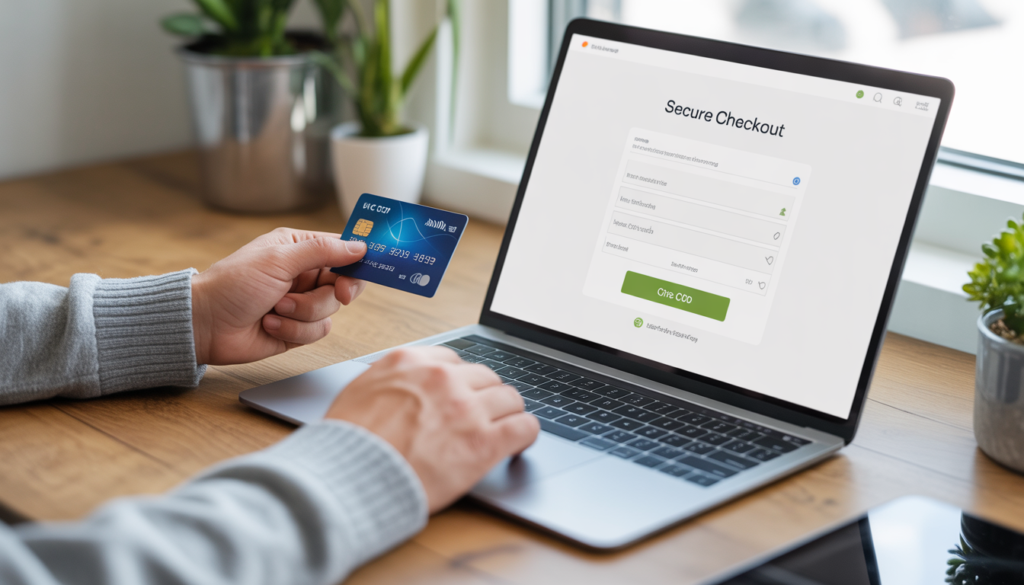 Person securely purchasing a cremation urn online